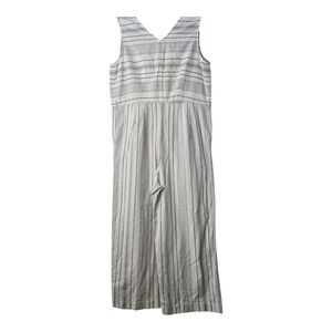 STYLE & Co Women Size M Black & White Stripped V-neck Jumpsuit